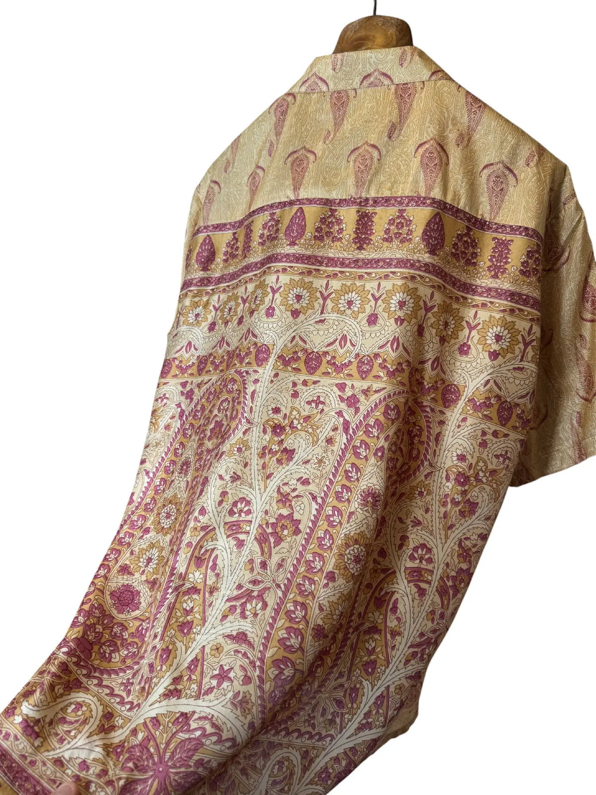 Camicia Etnica in Seta Sari Vintage Paisley - Taglia M