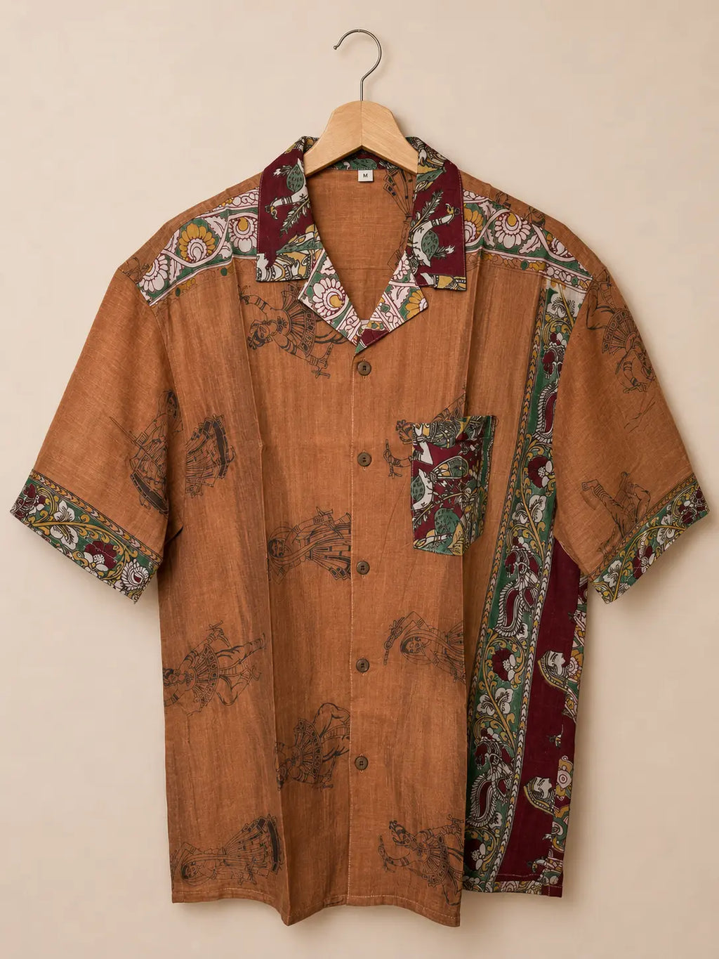 Camicia Etnica Sari Block Print Danzatrice - Taglia M