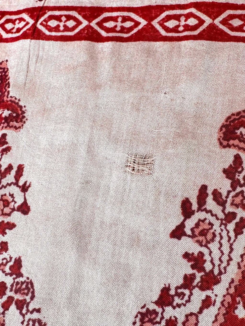 Camicia in Seta Sari Rosa Cipria Ramoscelli e Rose Unisex - Taglia L