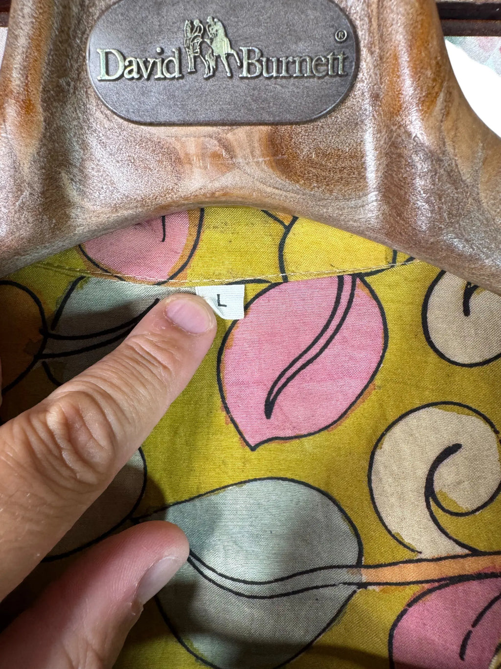 Camicia Etnica Seta Tussar Kalamkari Fiori e Pavoni - Tg L