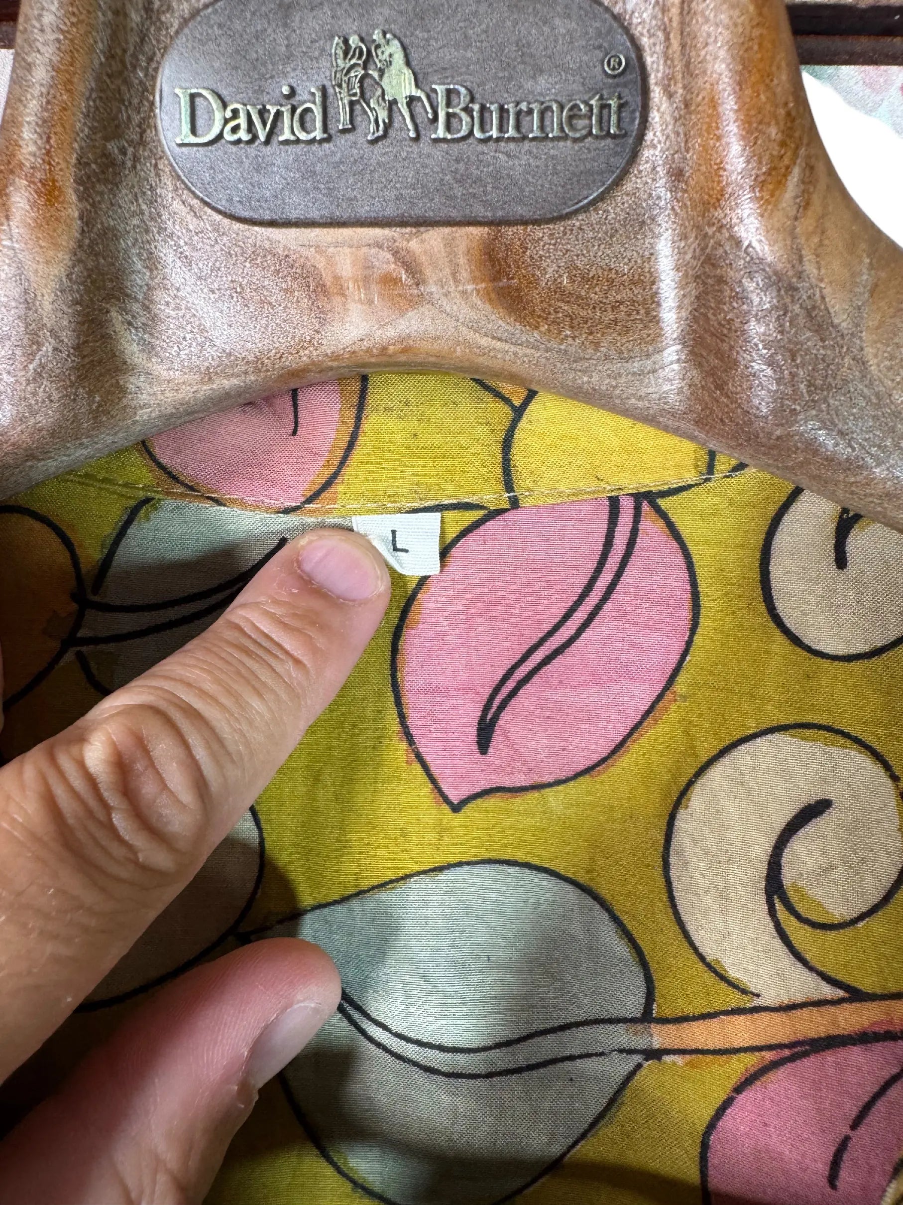 Camicia Etnica Seta Tussar Kalamkari Fiori e Pavoni - Tg L