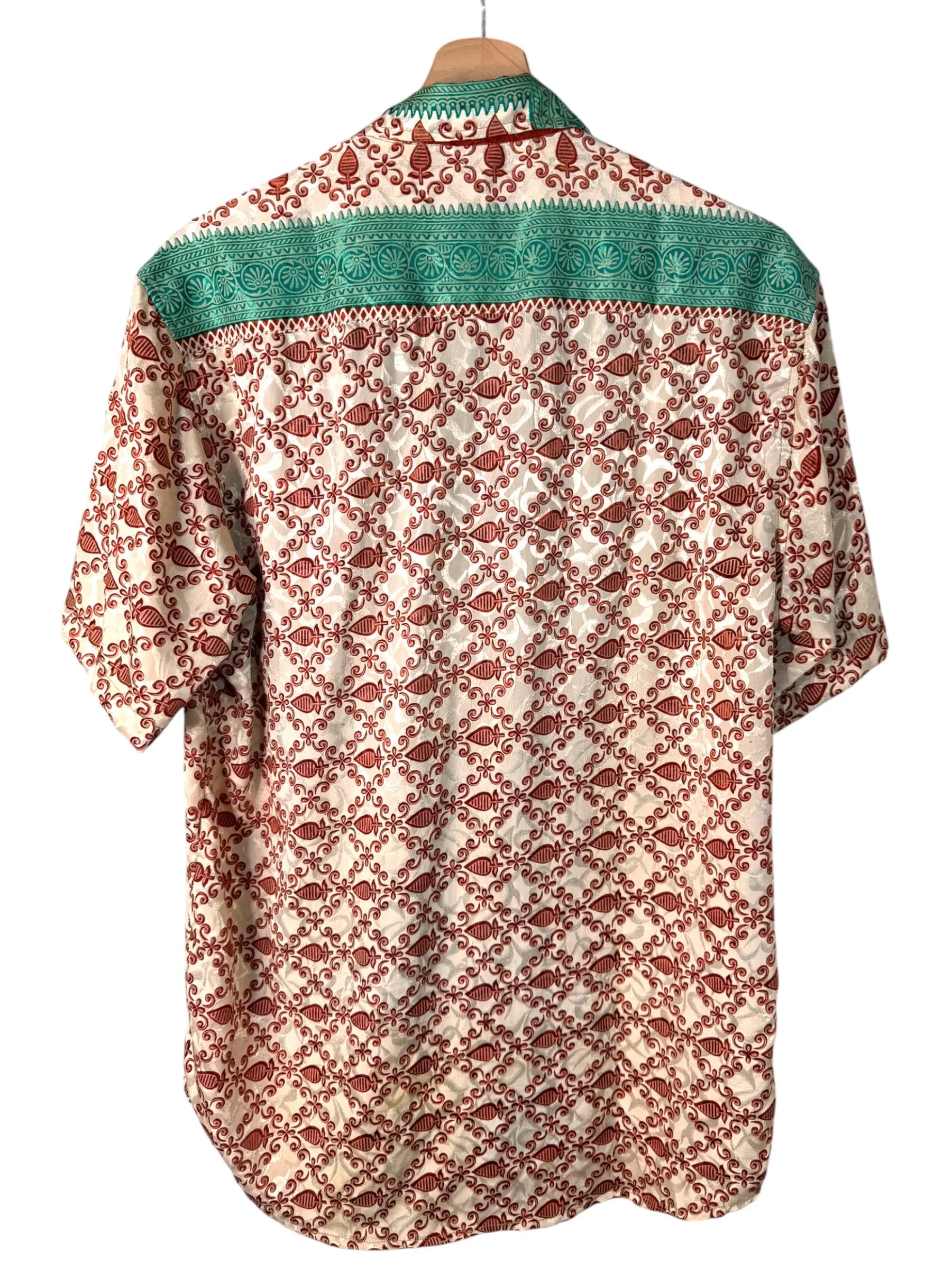 Camicia Particolare Bordeaux e Verde - Sari - Taglia L