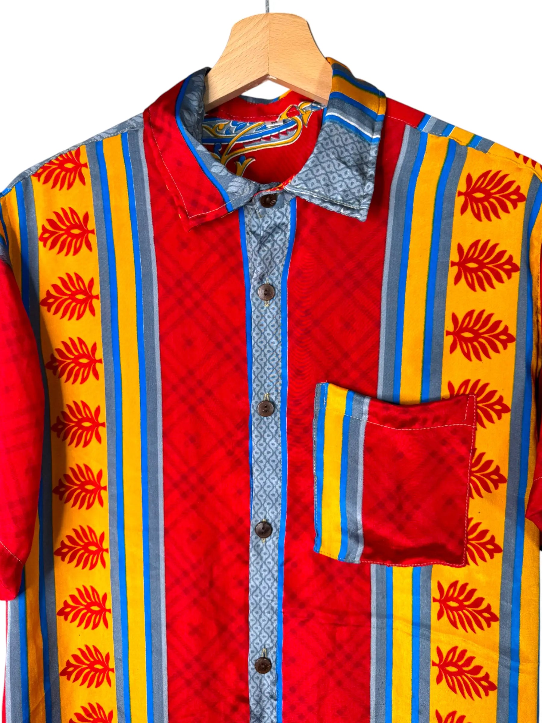 Camicia Etnica Rossa Paisley - Sari - Taglia M
