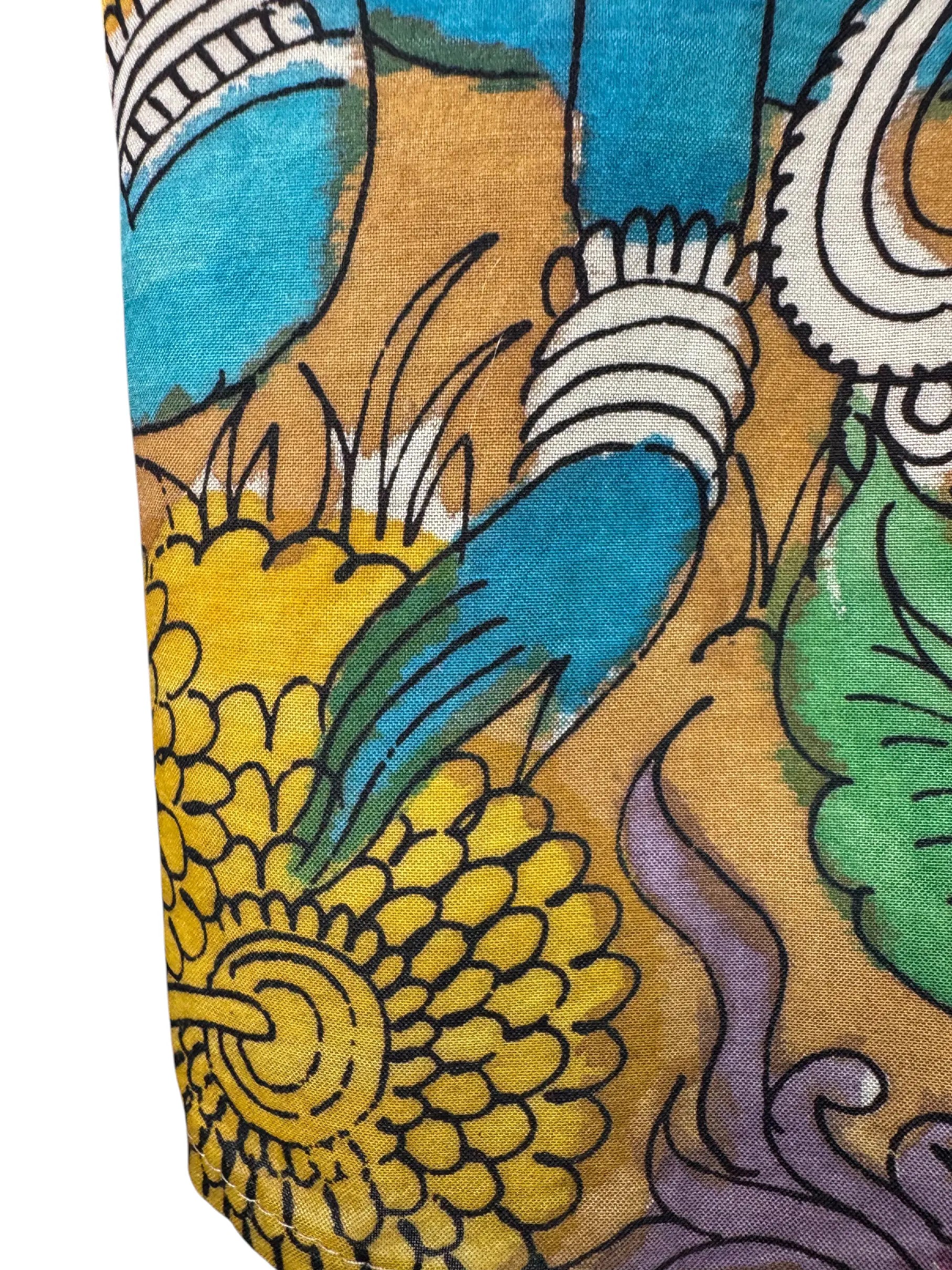 Camicia Etnica Seta Tussar Kalamkari Krishna e Vacche - L