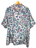 Camicia Etnica Kalamkari Pavoni Cotone Verde Acqua - XL
