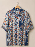 Camicia Etnica Sari Block Print Geometrica - Taglia XL