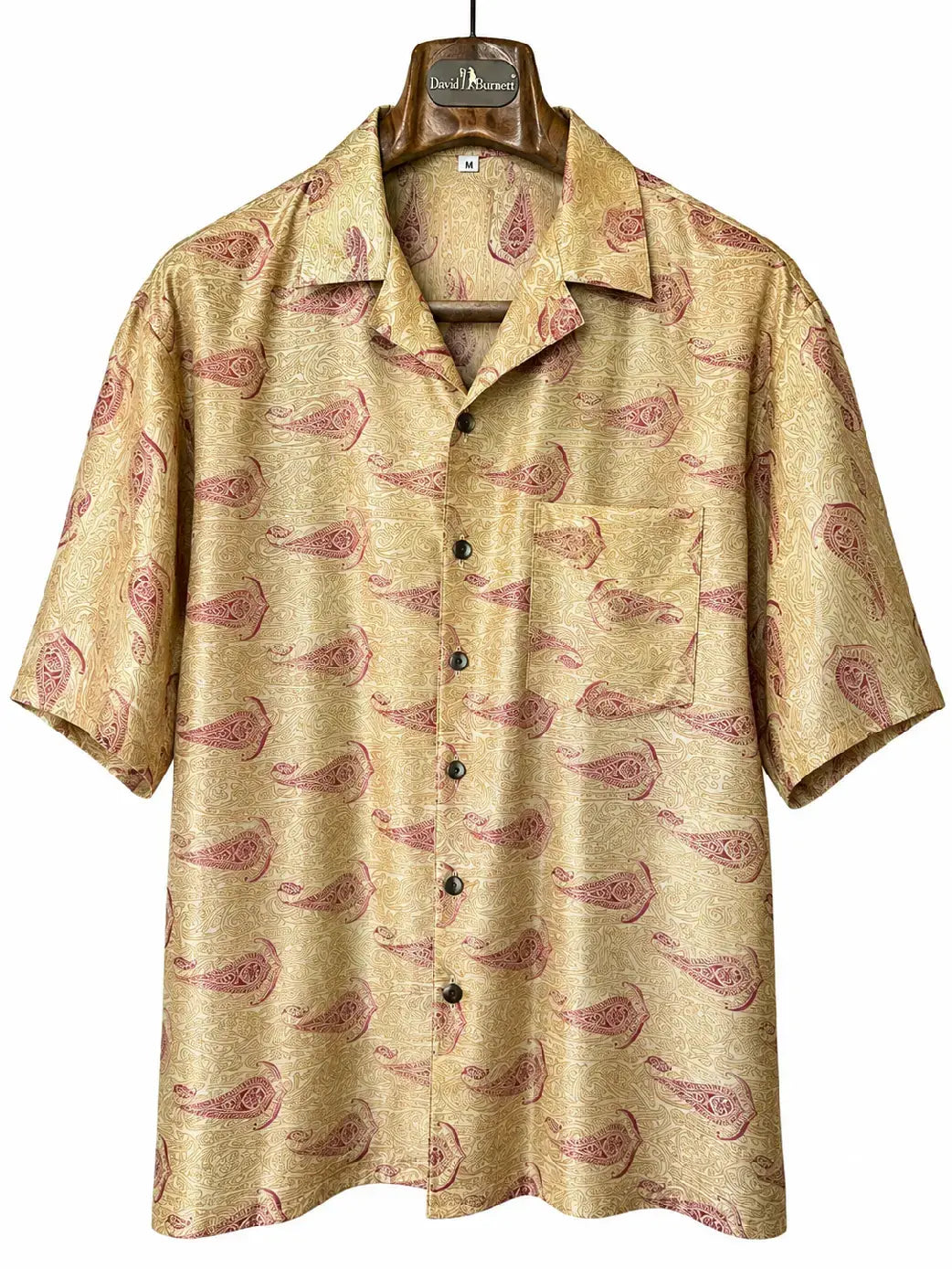 Camicia Etnica in Seta Sari Vintage Paisley - Taglia M