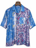 Camicia Etnica in Seta Sari Vintage Danzatrici Elefanti - Taglia S