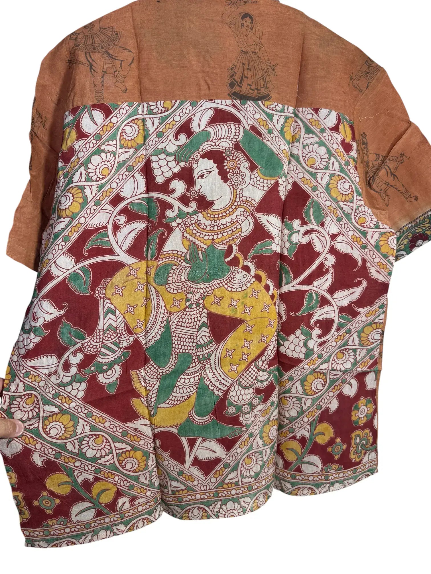 Camicia Etnica Sari Block Print Danzatrice - Taglia M