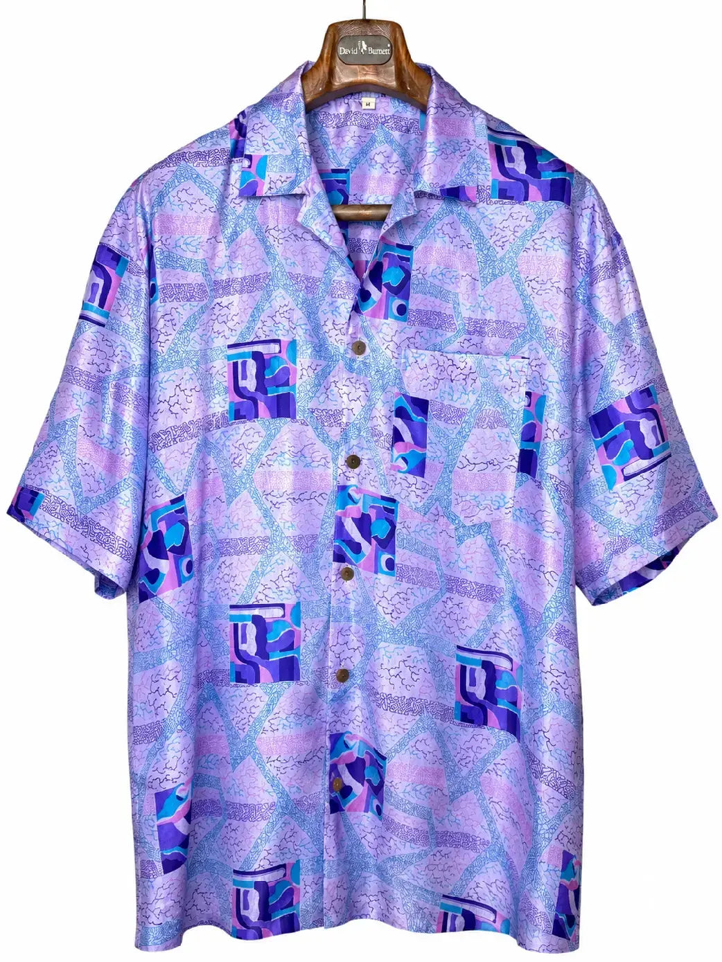 Camicia Etnica Sari Fantasia Geometrica Viola - M