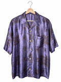Camicia Etnica in Seta Sari Stemmi Lilla Ambra - Tg S