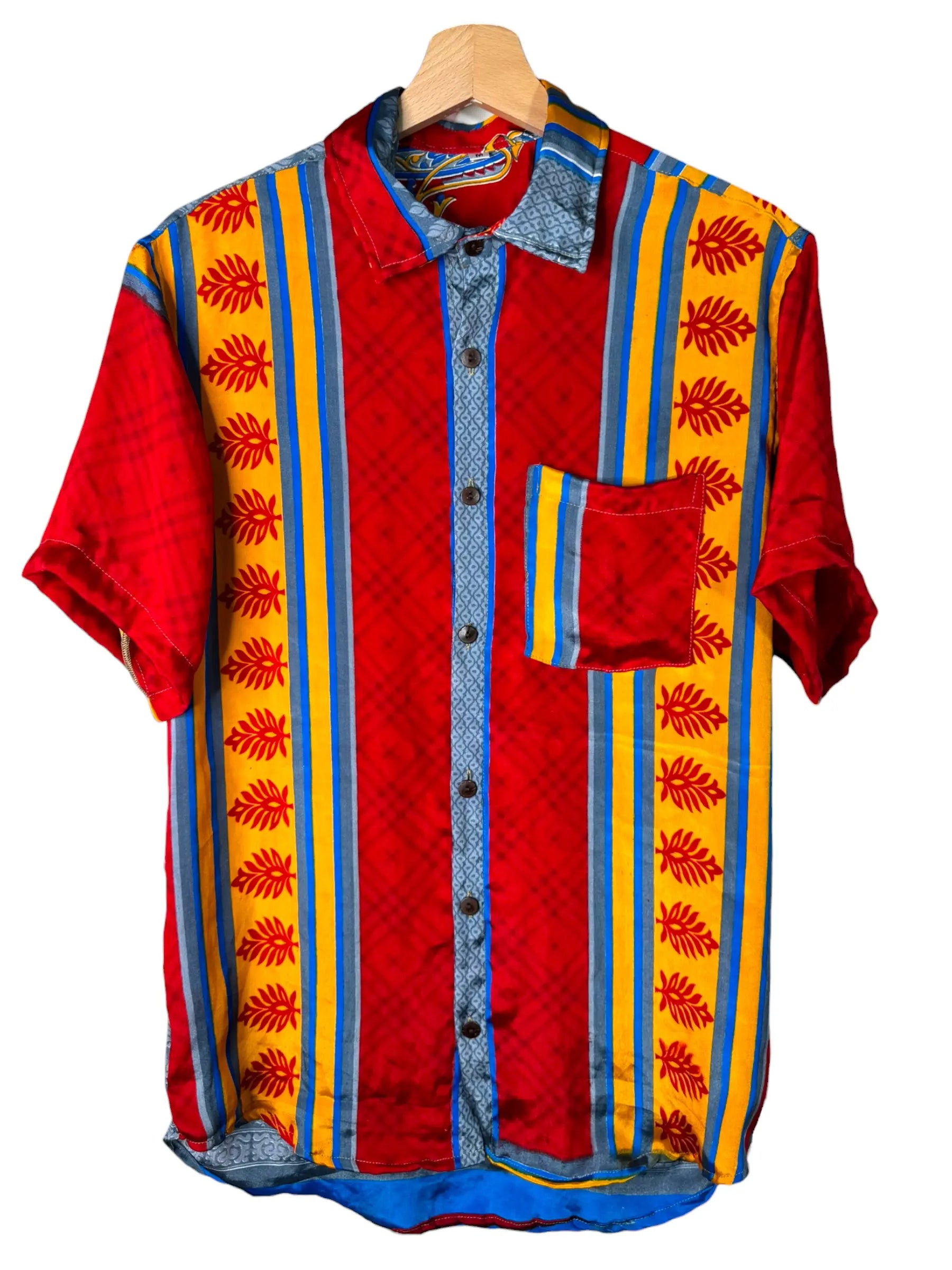 Camicia Etnica Rossa Paisley - Sari - Taglia M