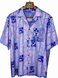 Camicia Etnica Sari Fantasia Geometrica Viola - Taglia XL
