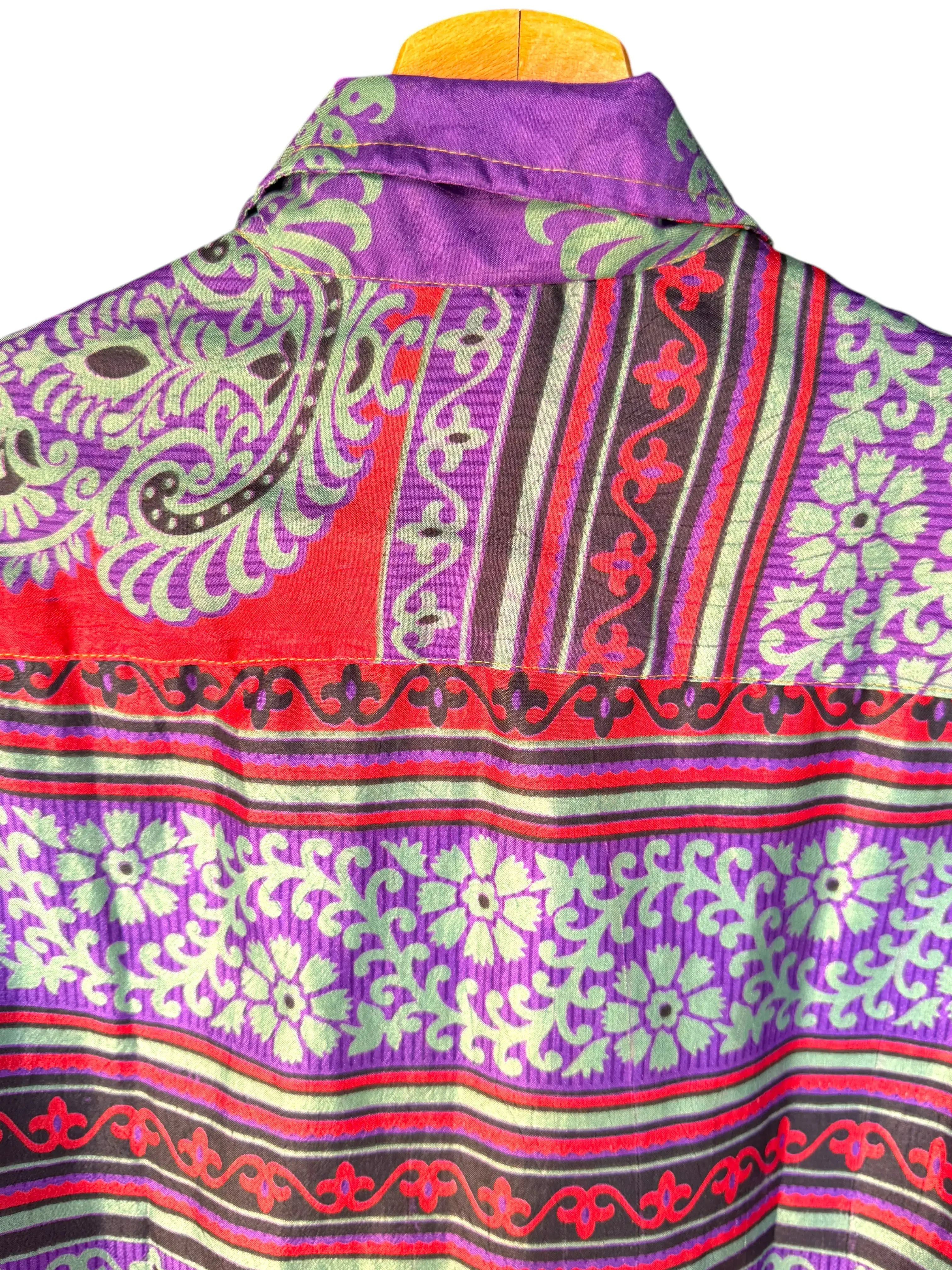 Camicia sari indiani unisex viola paisley etnica Unisex - taglia M