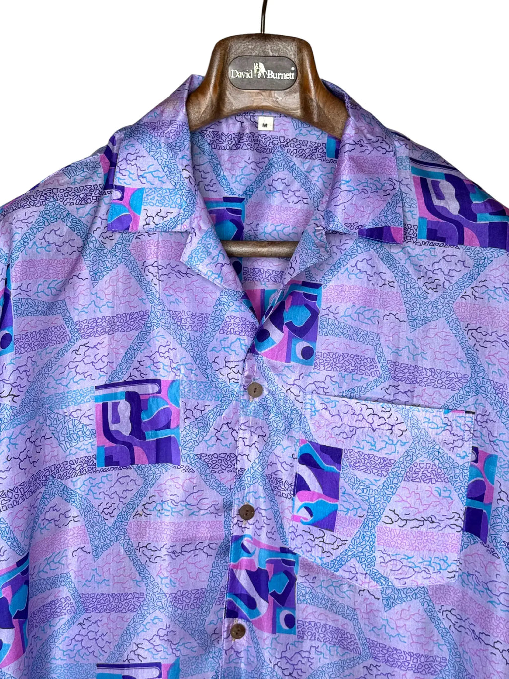 Camicia Etnica Sari Fantasia Geometrica Viola - M