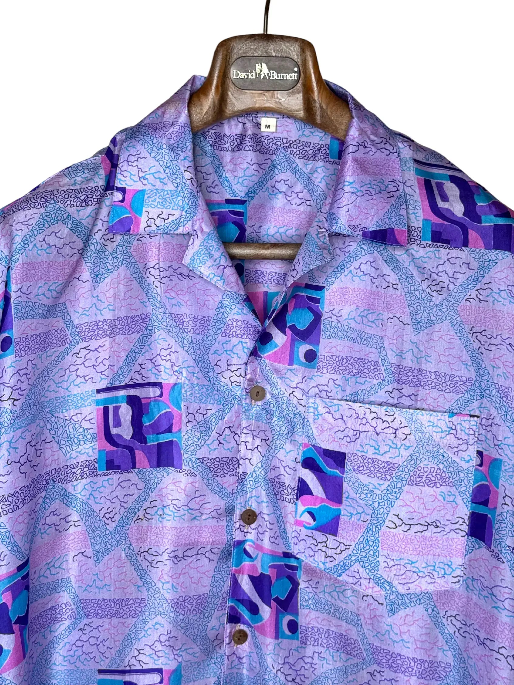 Camicia Etnica Sari Fantasia Geometrica Viola - M