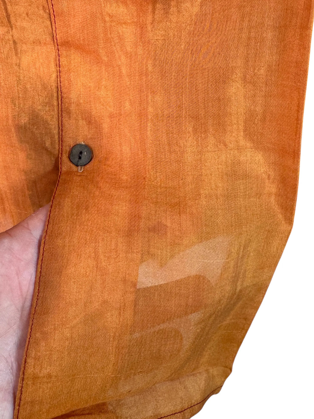 Camicia Sari Block Print Arancio Figure Danzanti Unisex - Taglia S CAMICIE PARTICOLARI