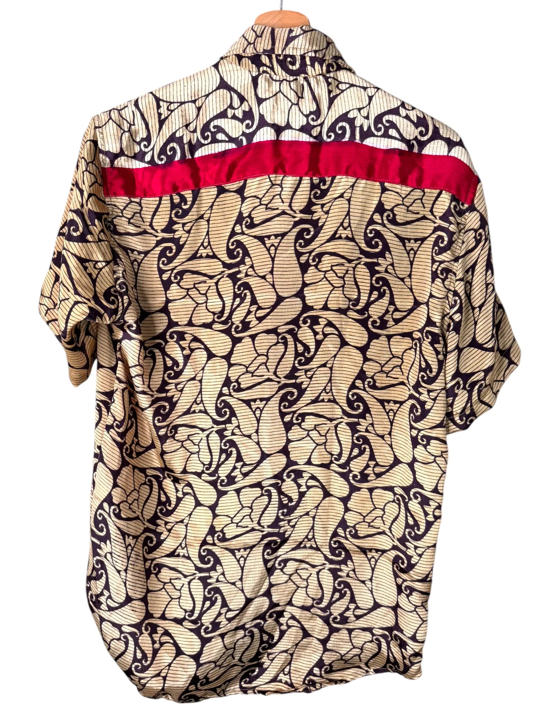 Camicia Particolare Beige e Nero - Sari - Taglia M