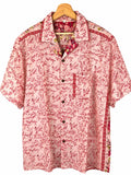 Camicia in Seta Sari Rosa Cipria Ramoscelli e Rose Unisex - Taglia L