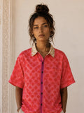 Camicia Etnica Rosa Fluo e Fucsia Boho Vintage Unisex - Taglia M CAMICIE PARTICOLARI