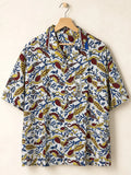 Camicia Etnica Sari Block Print Bianco Pavoni Paisley - Taglia S CAMICIE PARTICOLARI